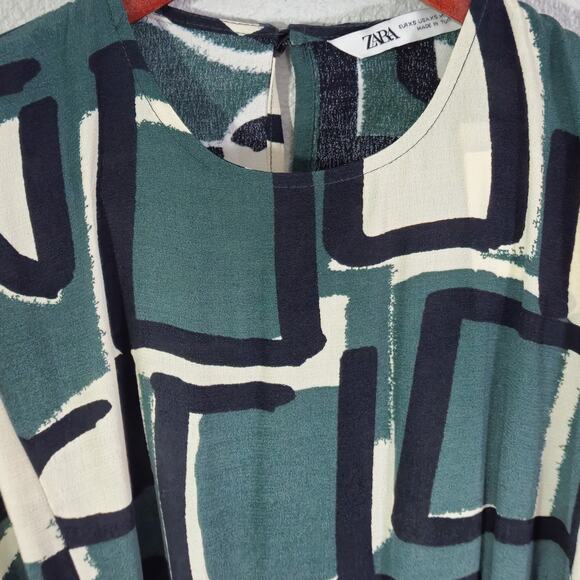 NEW Zara Women’s Dress Statement Print Modern Bold Pattern Wearable Art XS - Picture 3 of 13